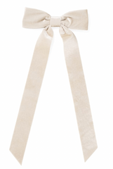 Velvet Ivory Bow Clip 15"
