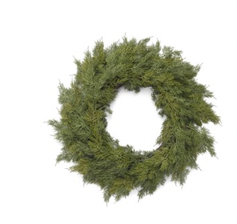 Cedar Candle Wreath Real Touch 14"