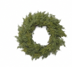 Cedar Candle Wreath Real Touch 14"