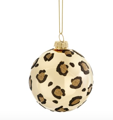 Leopard Print Glass Ball Ornament 3"