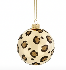 Leopard Print Glass Ball Ornament 3"