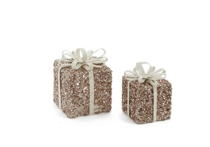 Rose Gold LED Christmas Gift Box