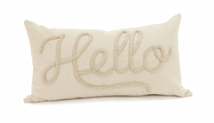 Hello Textured Cotton Cushion 12"x22"