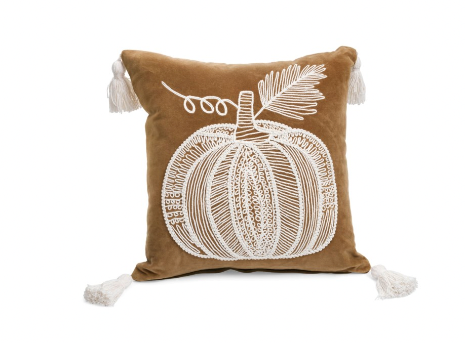 Embroidered Pumpkin Cushion 17"x17"