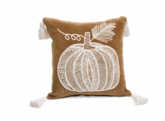 Embroidered Pumpkin Cushion 17"x17"