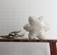 Golden Snowflake Shaped Cushion 16"