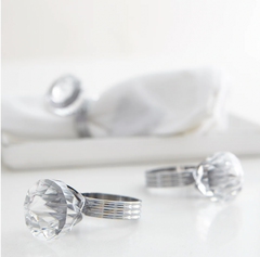 Diamond Napkin Ring Set of 4