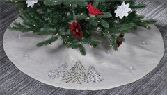 Christmas Embroidered Tree Skirt With Jewels 54" Round