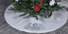 Christmas Embroidered Tree Skirt With Jewels 54" Round
