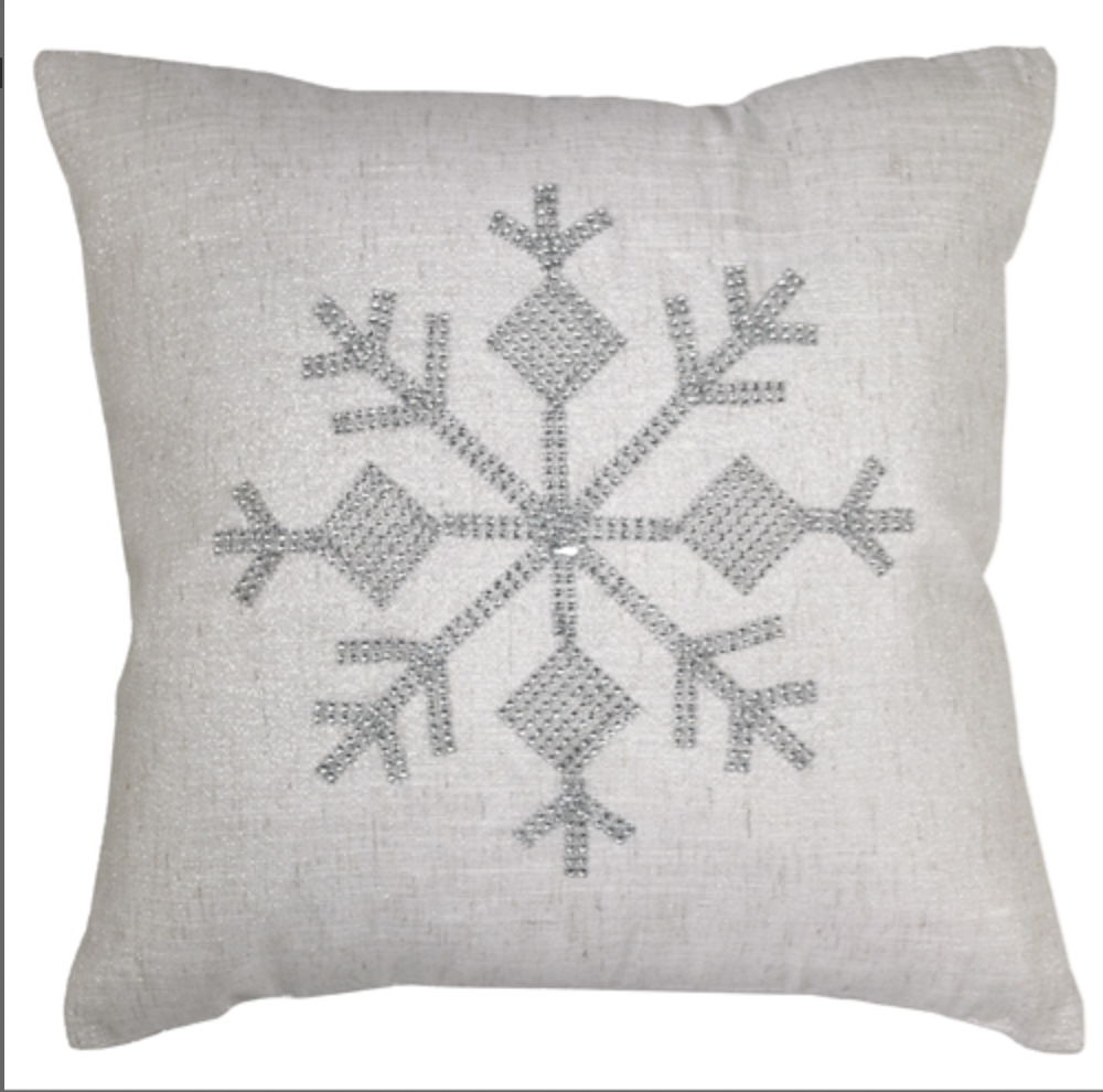 Silver Jewel Snowflake Cushion