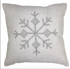 Silver Jewel Snowflake Cushion