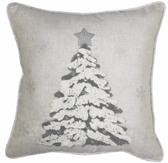 Snowy Christmas Tree Cushion 18"x18"