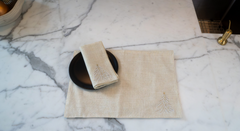 Embroidered Christmas Gold Tree Napkins Set of 4