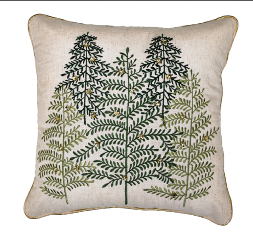 Christmas Tree Evergreen Jewel Cushion 18"x18"