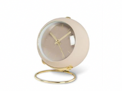 Ball Table Clock Black & Gold With Loop Stand 4"