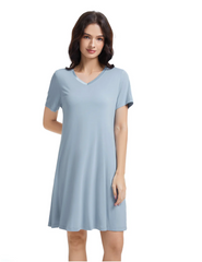 Bamboo Short Sleeve A Line Dress