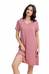 Bamboo Short Sleeve A Line Dress