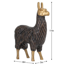 Gold Tipped Resin Standing Llama