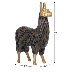 Gold Tipped Resin Standing Llama