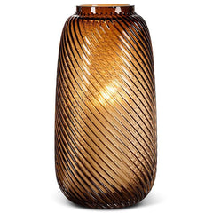 Tornado Barrel Vase Hurricane Large Amber