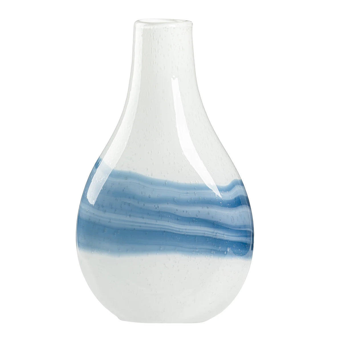 Andrea Swirl Glass Bulb Vase - White 14.25"H