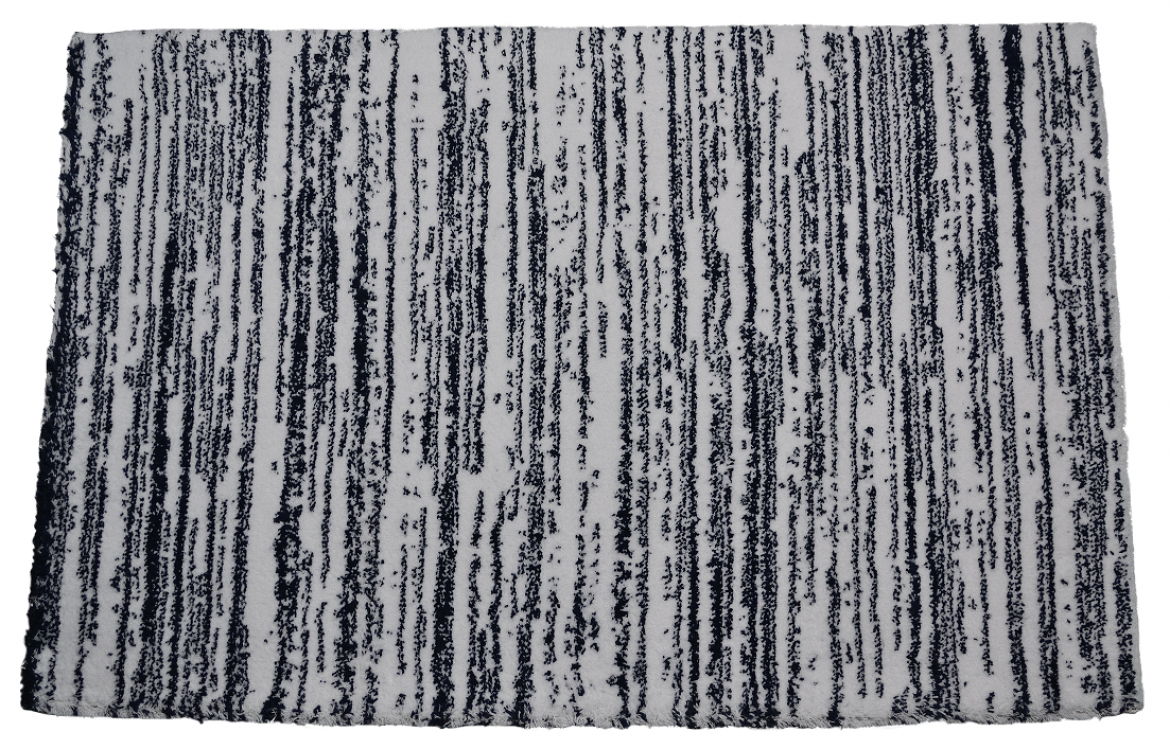 Talesma Vintage Artisanal Serene White/Navy Bath Mat 24"x36" Washable