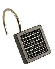 Bedazzle Resin Shower Hooks Clear Chrome