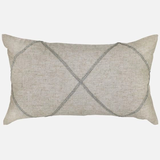 Silver Jewel Toss Cushion 14"x24"