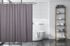 Belgian Waffle Fabric Shower Curtain Grey