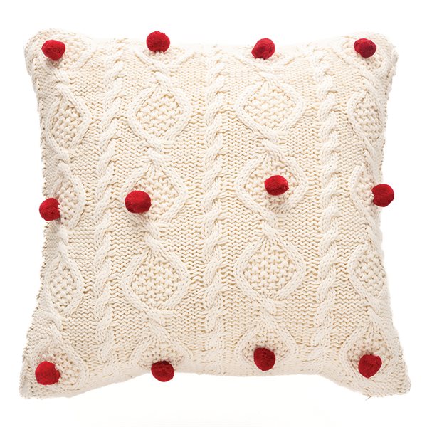 Bell Cream Cable Knit Cushion 18"x18"
