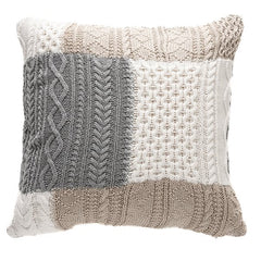 Bichon Knit Patchwork Cotton Cushion 18" x 18"
