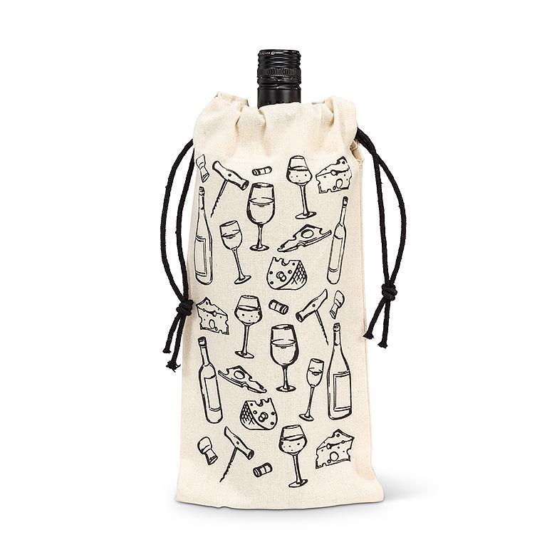 Wine & Cheese Wine Tote Gift Bag