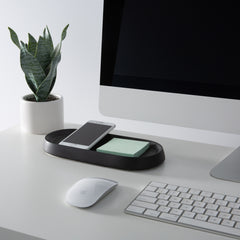Crater Matte Black Ceramic Accessory Tray