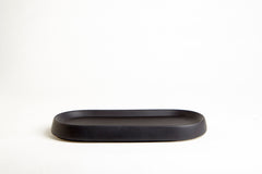 Crater Matte Black Ceramic Accessory Tray
