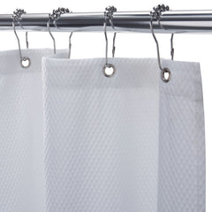 Delano White Microfiber Shower Curtain/Liner