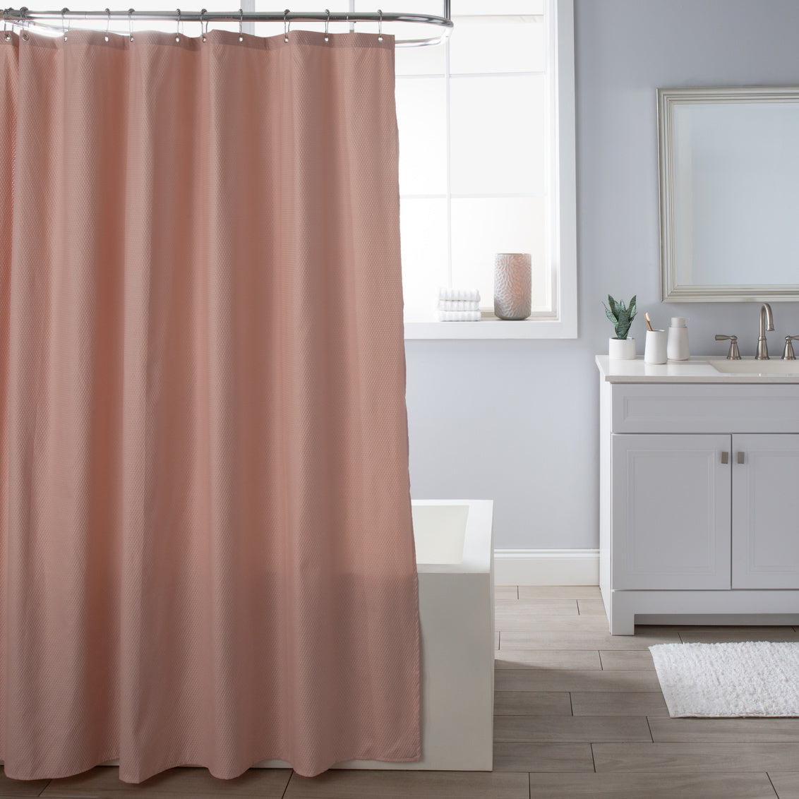 Delano Rose Blush Microfiber Shower Curtain/Liner