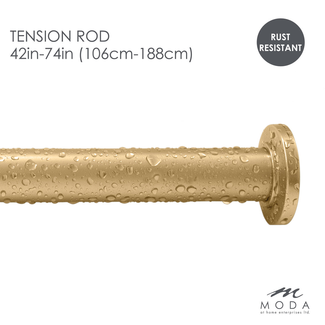 Draper Tension Curtain Rod Gold 41"-76"