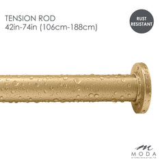 Draper Tension Curtain Rod Gold 41"-76"