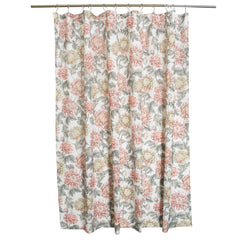 FALL PEONY SHOWER CURTAIN FABRIC 72" X 72" 220 GSM