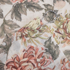 FALL PEONY SHOWER CURTAIN FABRIC 72" X 72" 220 GSM