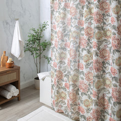 FALL PEONY SHOWER CURTAIN FABRIC 72" X 72" 220 GSM