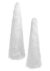 Faux Fur Cone Tree White Small 16"