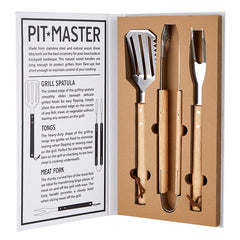 Licensed to Grill Natural BBQ Tools Gift Book Box Set of 3