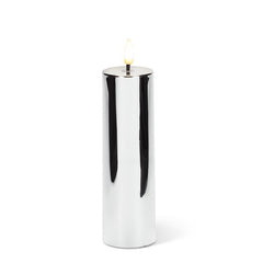 Miralite Metallic Flameless LED Candle Silver 2"x4"