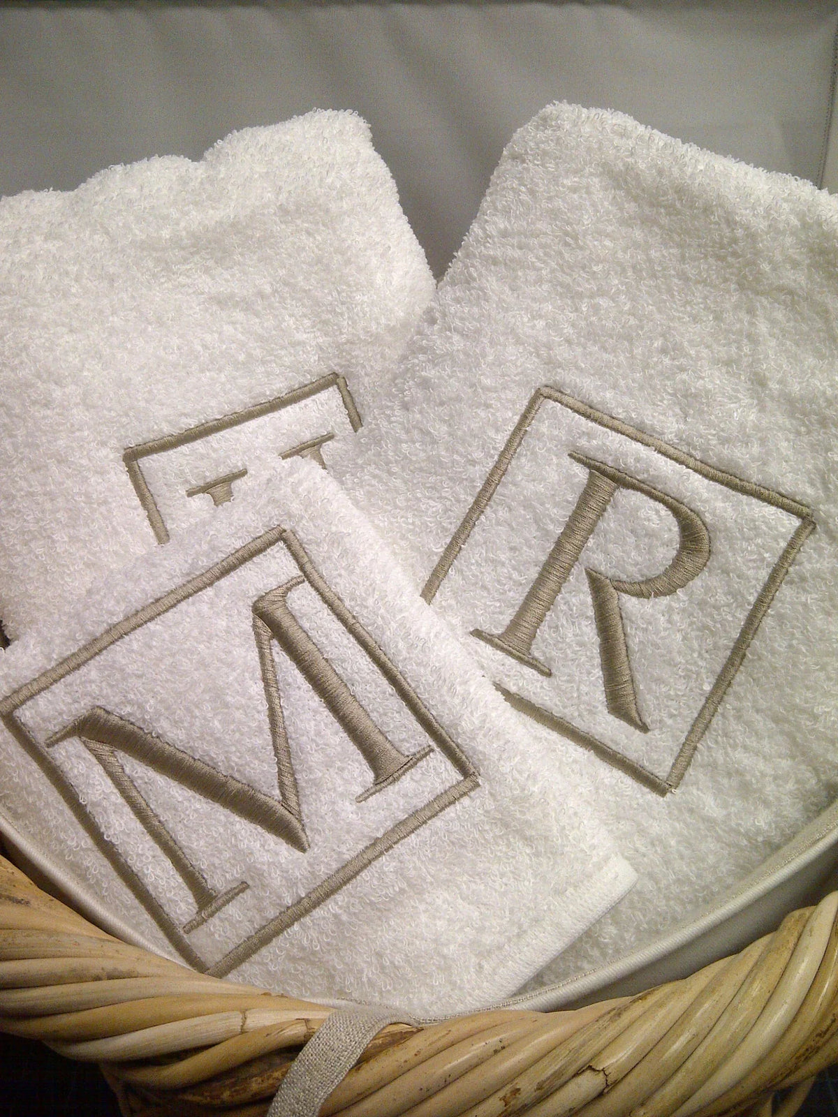 Boxed Monogram Bath Towel