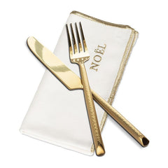 Noël Embroidered 100% Cotton Napkins
