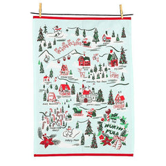 North Pole Map Tea Towel