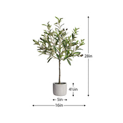 Olive Tree 28"H Cement Potted Faux Plant