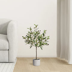 Olive Tree 28"H Cement Potted Faux Plant