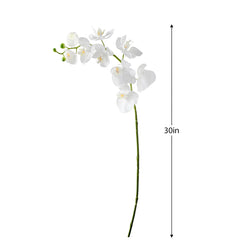 Orchid Faux Single Stem 30L" - White